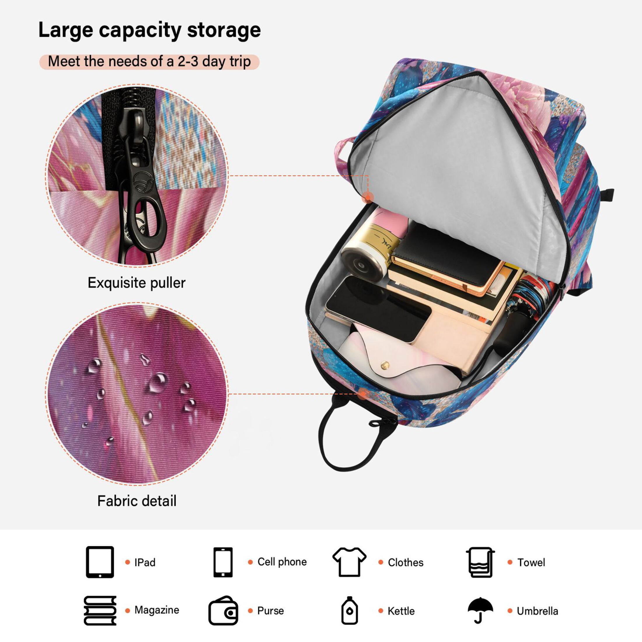 2 Racquet Holder Tennis Backpack Tennis Racket Covers Gym Bags Digital Art Roses