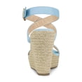 thumbnail image 2 of BLISSFUL STEP Outfit Women's Shoes Espadrille Wedge Slingback Crisscross Sandals Sky Blue 6, 2 of 7
