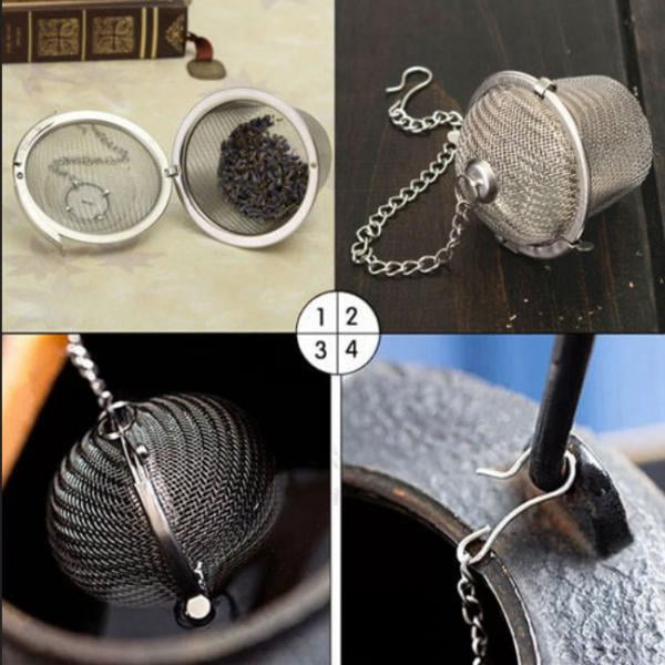Lot 2 Infuseurs à Thé Acier Inoxydable 5cm - Maille Fine Avec Crochet Pour Thé En Vrac & Épices