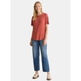 thumbnail image 2 of Time and Tru Women’s Crewneck Tunic Tee with Short Sleeves, Sizes XS-XXXL, 2 of 5