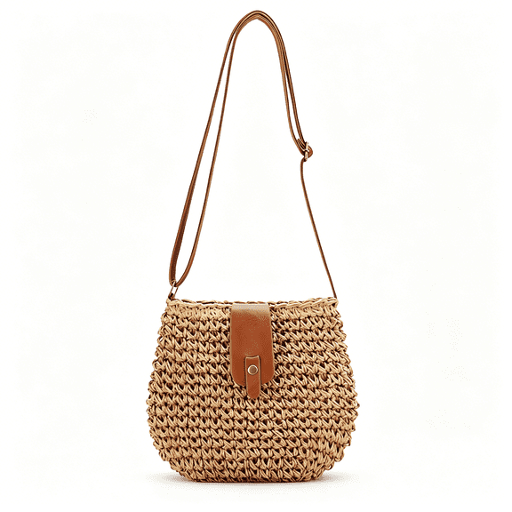 GASTROPOD Small Straw Crossbody Bag for Women Boho Handmade Woven Summer Beach Bag Handbags Shoulder Purse for Vacation Raffia Crossbody Bags for Women