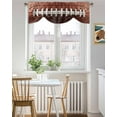 thumbnail image 3 of Throwback Football Tie Up Valances Curtain, Adjustable Kitchen Vintage American Football Sports Rugby Valances for Windows Decor, Rod Pocket Short Curtains Set for Bedroom/Bathroom, 54"x18", 3 of 8