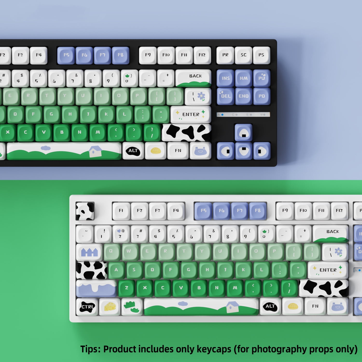 Summer Ranch Keycaps 121 Keys PBT Material MOA Profile DYE-SUB For MX Switch Wooting Mechanical Keyboard Keycaps ISO ANSI Layout