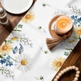 thumbnail image 3 of White Daisy Table Runner 72 Inches, Spring Floral Elegant Farmhouse Botanical Bees Bed Runner Dresser Scarves Tabletop for Indoor Outdoor Parties/Ceremony/Banquet, 13" x 72", 3 of 8