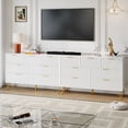 thumbnail image 6 of YouTrend White 7 Drawer Dresser with Fluted Wood and Metal Handles Legs for Bedroom Living Room Hallway, 6 of 10