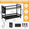 thumbnail image 2 of Tier Kitchen Dish Drainer, Black Dish Drainer, Stainless Steel Dish Drainer, Dish Drainer with Utensil Holder and Drip Tray, 2 of 5