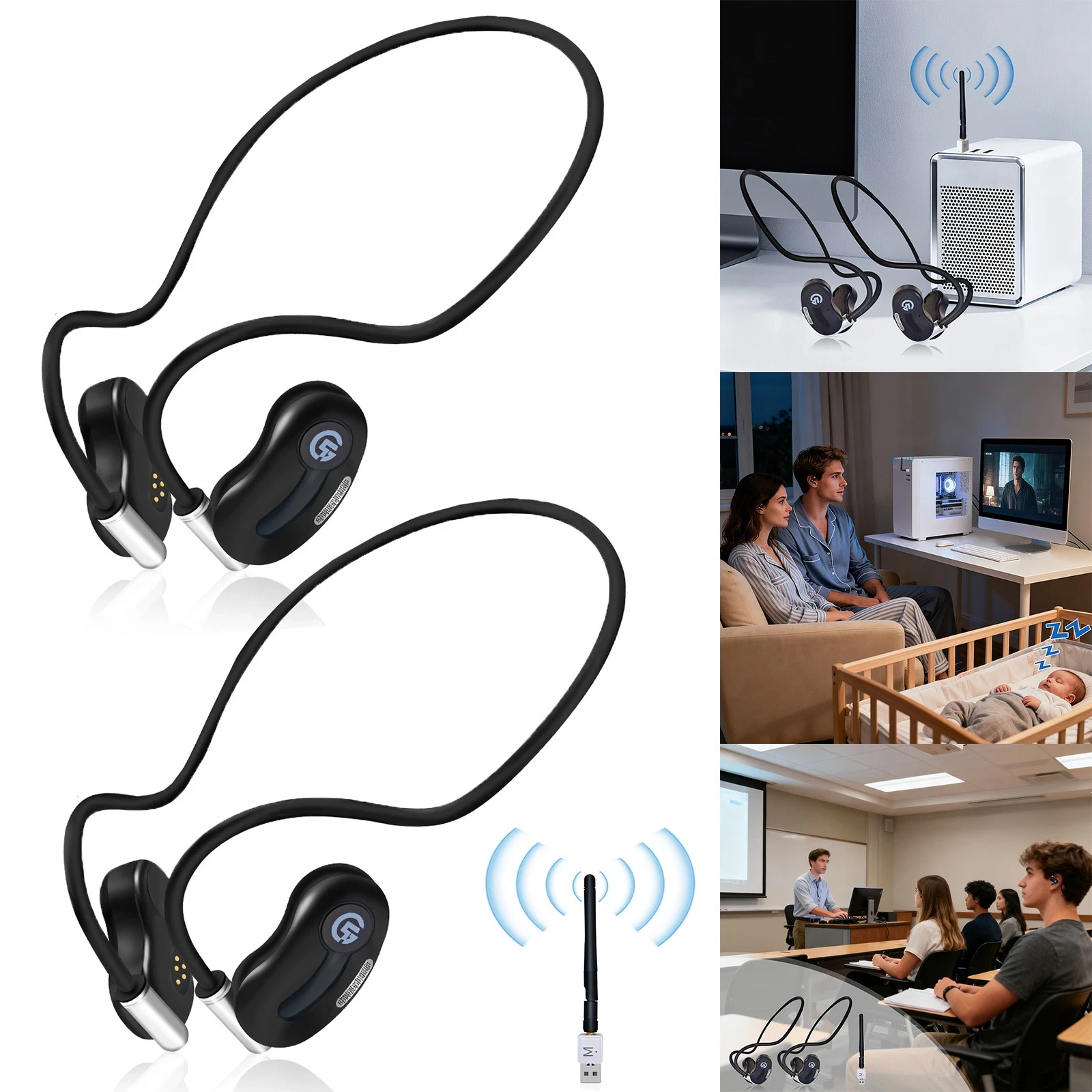 Wireless Headphones for TV Watching, Comfortable for Seniors with Bluetooth 5.3