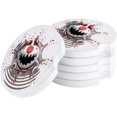 thumbnail image 1 of RYLABLUE Marble Cartoon Shark Art Set of 4 Car Coaster for Drinks, Absorbent Ceramic Stone Coasters Cup Mat with Cork Base for Home Kitchen Room Coffee Table Bar Decor, 1 of 5