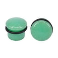 thumbnail image 1 of ZS 2Pcs Green Single Flared Ear Plug Tunnel Natural Stone Ear Gauges Mushroom Shape Ear Stretchers Jewelry with Silicone O-Ring, 1 of 4