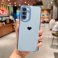 thumbnail image 2 of Compatible with Samsung Galaxy A14 5g 6.6” Phone Case Luxury Plating Cute Elegant Love Heart Cover with Camera Protection Soft Silicone Shockproof Electroplated Bumper for Women Girl (Blue), 2 of 10