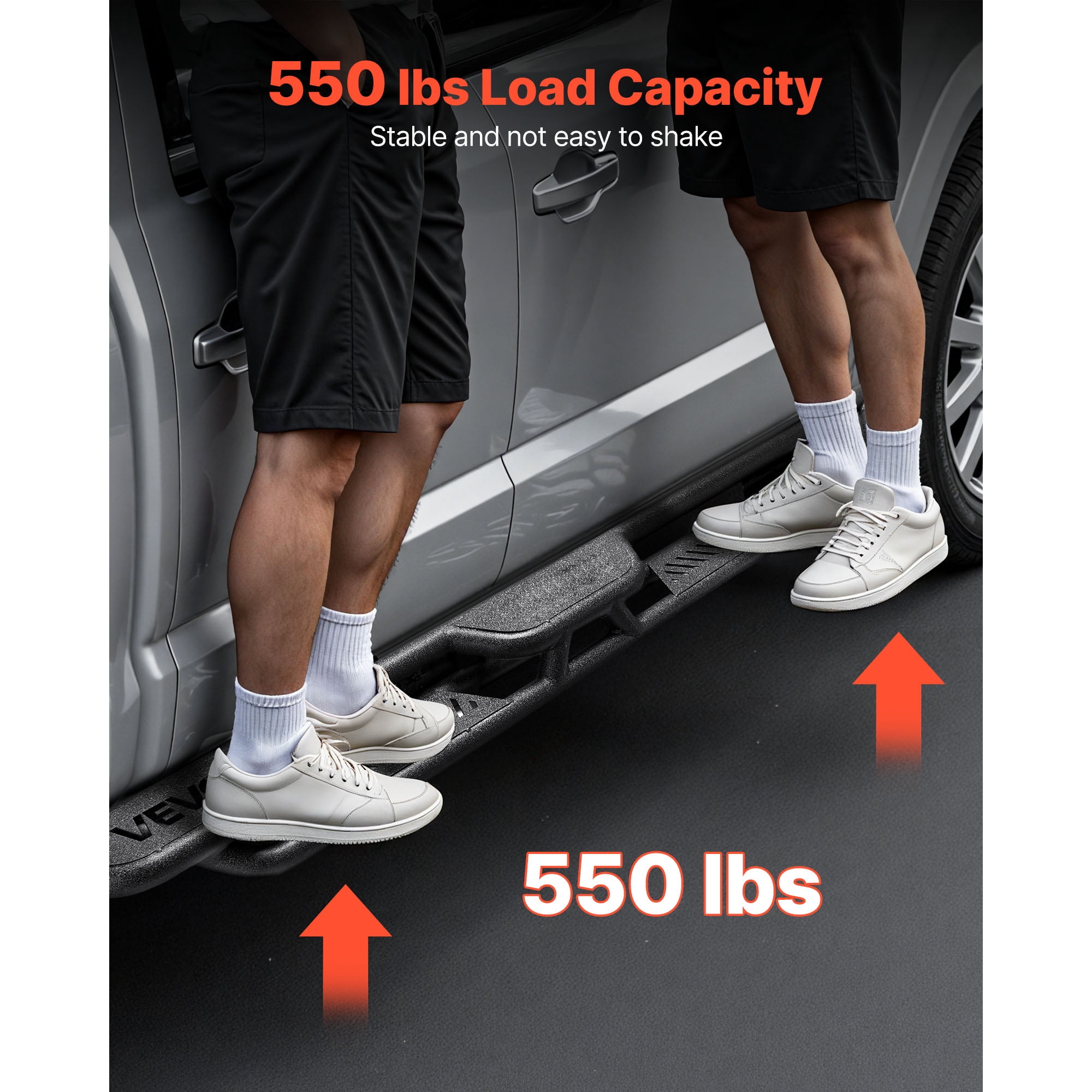 KFFKFF 6-Inch Side Steps for 2024-2025 Toyota Tacoma Double Cab, Black Carbon Steel Running Boards, 550 lbs Capacity, Durable Non-Slip Design with Anti-Rust Coating