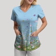 thumbnail image 5 of COMVALUE Cozy Fit Plus Size Scrub Shirts Medical Uniforms Tops Print Scrubs with Design (Sky Blue, XXL), 5 of 8