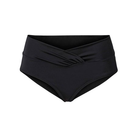 Ladies Women High Waist Bikini Tankini Bottoms Swim Briefs Ruched Beach Shorts Black Solid M-3XL