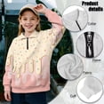 thumbnail image 6 of Uorisanigo Oversized Sweatshirts for Girls Ice Cream Print Long Sleeve Zipper Sweatshirt Fall Spring Outfits Clothes Half Zip Mock Neck Pullover Jackets Casual Hoodies, 6 of 7