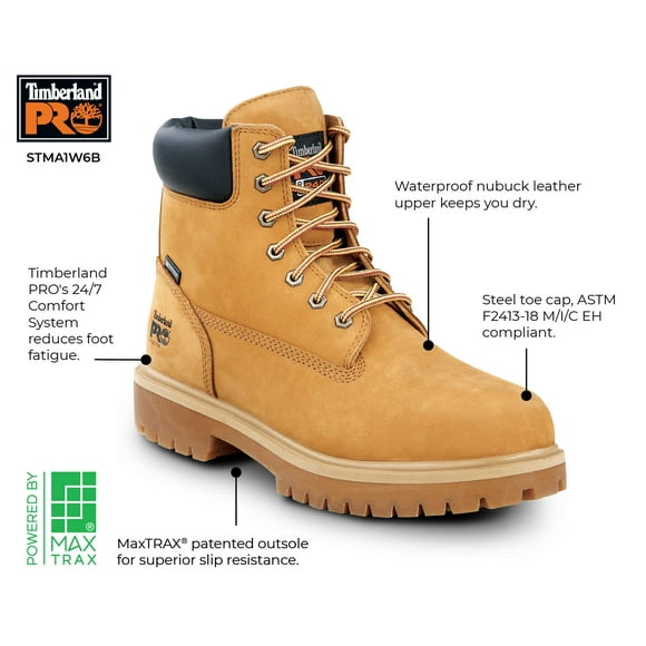 Timberland PRO 6-inch Direct Attach Men's Wheat Steel Toe Boot