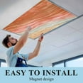 thumbnail image 5 of 3 Pack Abstract Orange Fluorescent Light Covers for Ceiling Lights Ocean Beach Lines Waves Gradient Magnetic Ceiling Light Covers Overhead Light Filters for Office Classroom Home, 5 of 9