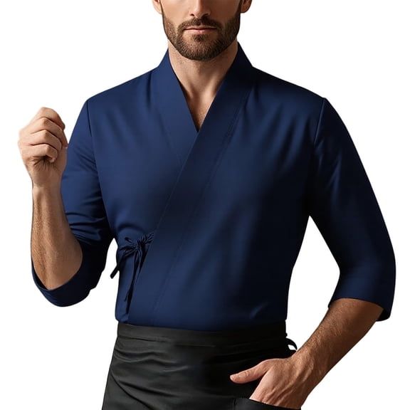 LIUJUNSHOP Slim Fit Men's Cardigan Men's Summer Cardigan Chef Workwear For Kitchen Staff Cafeteria Staff Lightweight Comfortable