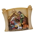 thumbnail image 1 of Estatua de la Sagrada Familia católica con pergamino religioso, decoración de mesa, colección navideña, escultura del nacimiento de Jesús, 5,5 x 1,7 x, 1 of 9