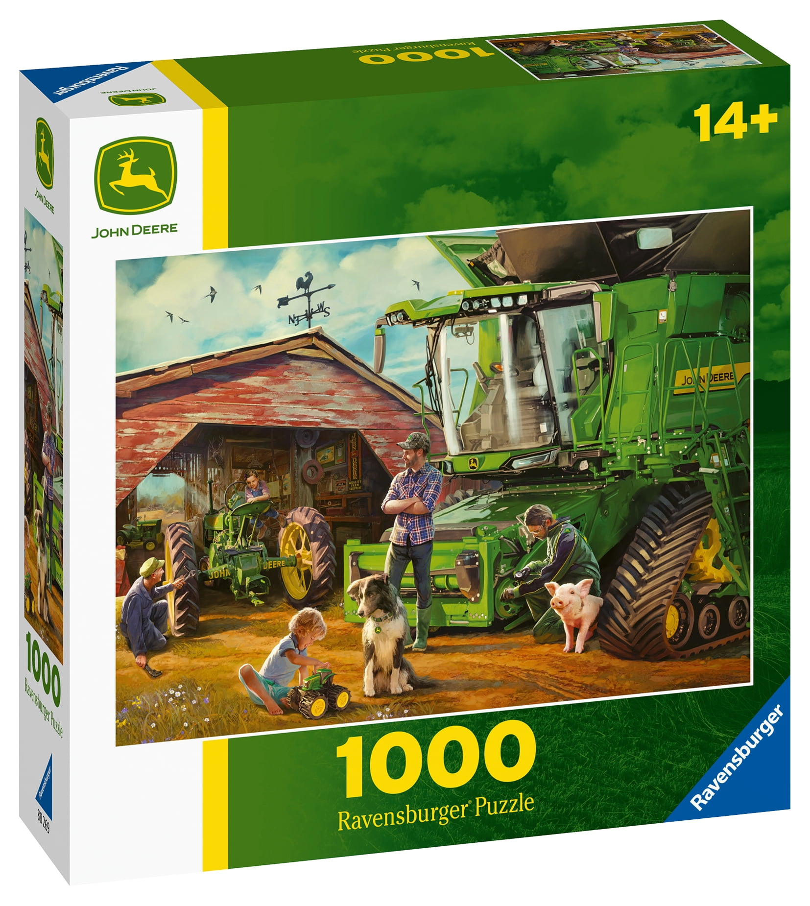 Ravensburger Great Outdoors Puzzle Series, John Deere Then & Now, 300 Piece Jigsaw Puzzle
