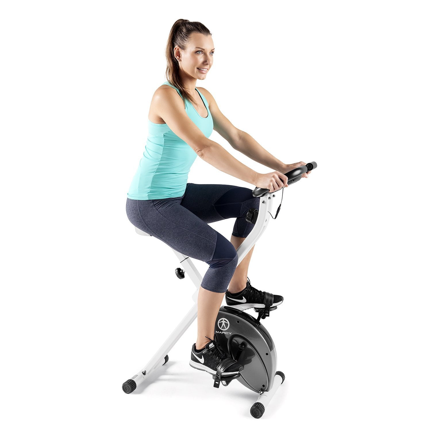 Marcy Foldable Exercise Bike with Adjustable Resistance for Cardio Workout an... 
