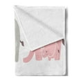 thumbnail image 2 of Cartoon Soft Flannel Fleece Throw Blanket, Family Love Theme Elephants Mother's Day Theme Baby Children, Cozy Plush for Indoor and Outdoor Use, 50" x 60", Seafoam Pale Pink Grey, by Ambesonne, 2 of 5