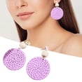 thumbnail image 4 of 2x Pendientes de Ratán, Pendientes Bohemios Tejidos Ligeros, Pendientes Colgantes de Aro Do de Mimbre de Paja para Mujeres Y Niñas 2 piezas, 4 of 8