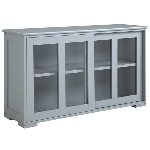 HOMCOM Kitchen Sideboard Stackable Storage Cabinet with Sliding Glass Door