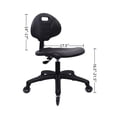 thumbnail image 5 of CHAIR MASTER-Black Polyurethane Low Desk Chair-Seat Height 16.5"-21.5" with Soft Rubber Casters, 5 of 7
