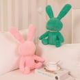 thumbnail image 4 of 38/45cm Long Ears Sitting Posture Ribbed Faux Pearls Necklace Bunny Doll Toy Plush Stuffed Rabbit Doll Cartoon Animal Toy, 4 of 10