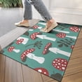 thumbnail image 4 of Red Mushroom Leaf Green Pattern Door Rugs,Washable Non Slip Door Mats Indoor,Decorative Door Mats,Entry Mat Indoor for Entrance,Bedroom,Kitchen,Bathroom,17"x30", 4 of 6
