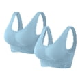 thumbnail image 1 of Bras for Women A 2 Piece Set Of Side Buttoned Front Sports Bra Without Rims Adjustable Folding Lace Yoga And Running Vest M, 1 of 6