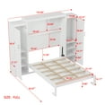 thumbnail image 2 of Kumix Full Size Murphy Bed with 2 Wardrobe and Storage Shelf, Multifunctional Foldable Platform Bedframe for Guest-Room, Bedroom, White, 2 of 7