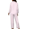 thumbnail image 2 of Suhoaziia Warm Pajamas for Women Skin Friendly Hummingbird Flower Outfits Spring/Fall Clothing Lightweight 2-Pack Stretchy Pants Bottoms Size XL Button-Down Daily Wear, 2 of 6