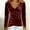 Red, variant on WXLWZYWL Womens Long Sleeve Velour Tops Cross Wrap V Neck Ruched Trendy Dressy Casual Shirts Blouses