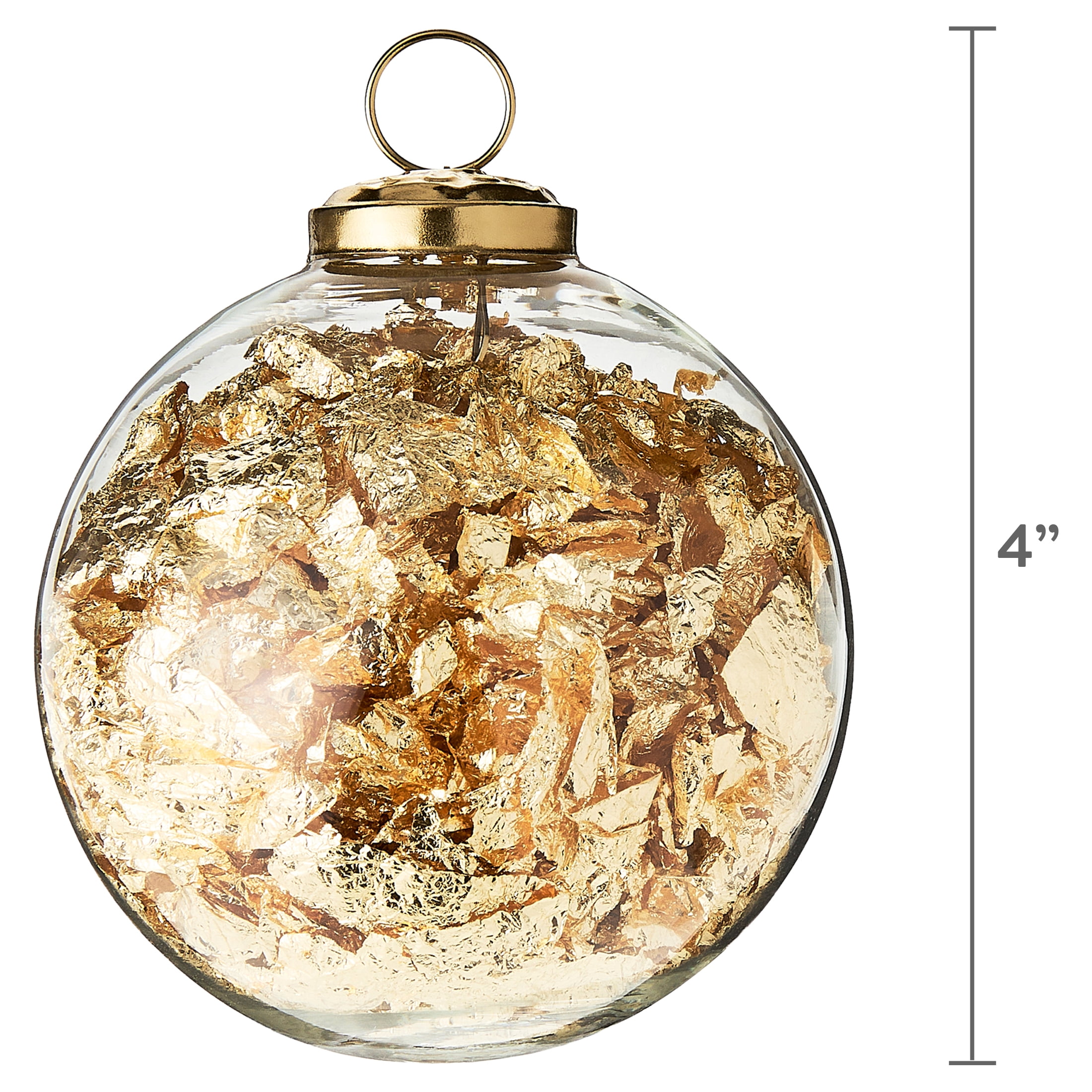 2 Count Gold Foil Glass Ornaments, 4 in, by My Texas House