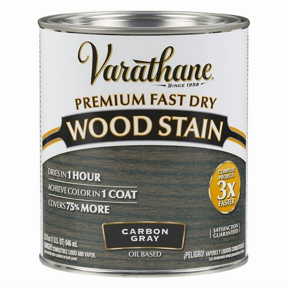 2-Pack of 1 qt Rust-Oleum 304559 Carbon Gray Varathane Premium Fast Dry Wood Stain