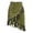 Army Green, variant on ZHOGXU Vintage Boho Midi Skirts For Womens Solid Color Fall Winter Mid Waist A Line Fringe Trim Asymmetrical Hem Party Club Wear
