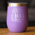 thumbnail image 2 of Bevvee Insulated Wine Tumbler 12 oz Cheers 10 Years Anniversary Gifts Tumblers, 2 of 4