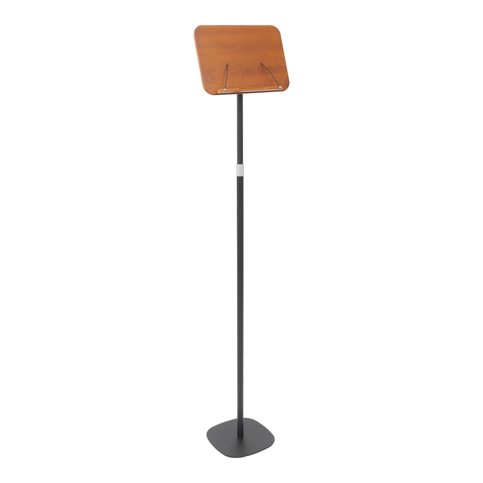 ToppiJoy Adjustable Floor Book Stand for Reading, Book Holder Stand Music Stand with Wooden Pad and Page Paper Clip (31.5-66.9in)