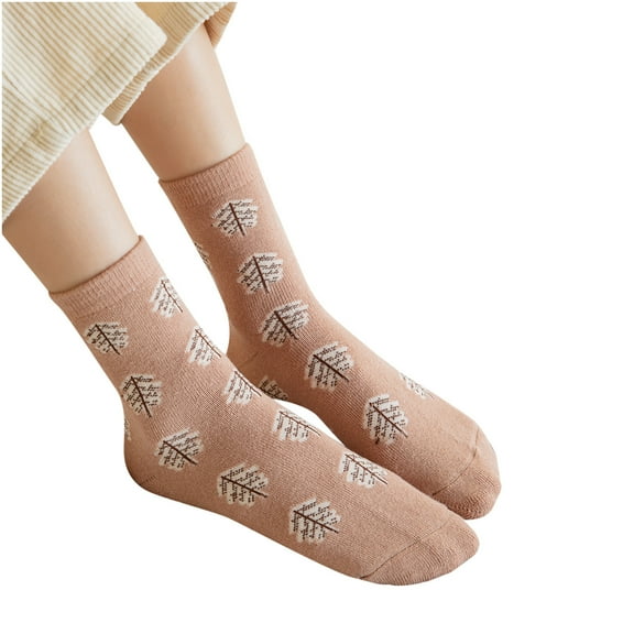 JeashCHAT Winter Women Socks Middle Tube Keeping Warm Cute Wool Socks