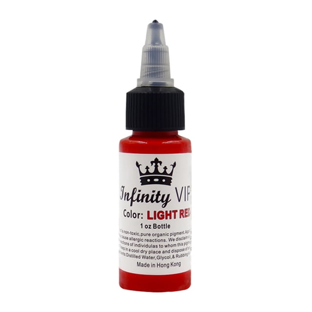 30ML Professional Semi-Permanent Light Red Ink - Pure Natural Plant-Based, Quick Coloring, Long-Lasting & Fade-Resistant, Non-Irritating Environmentally Friendly Body Pigment for Technical