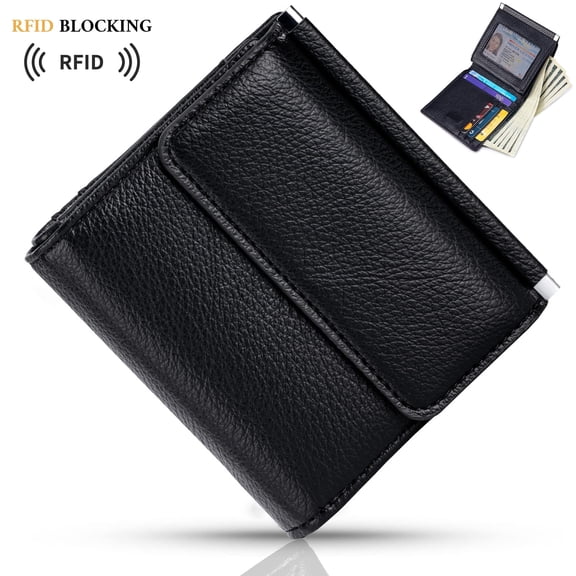 Gmdisc Wallet for Women Slim, Genuine Leather Bifold Minimalist Purse RFID Blocking Card Holder