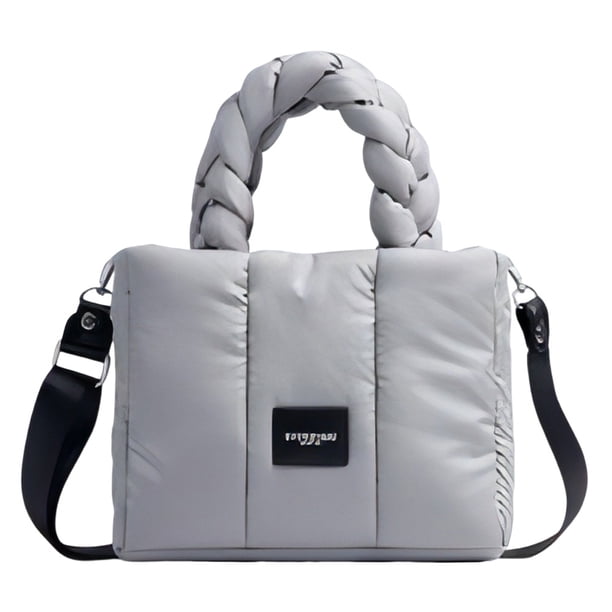 Bolso de mano para mujer, bolso de hombro hinchado informal, bolso cruzado acolchado, bolso de viaje