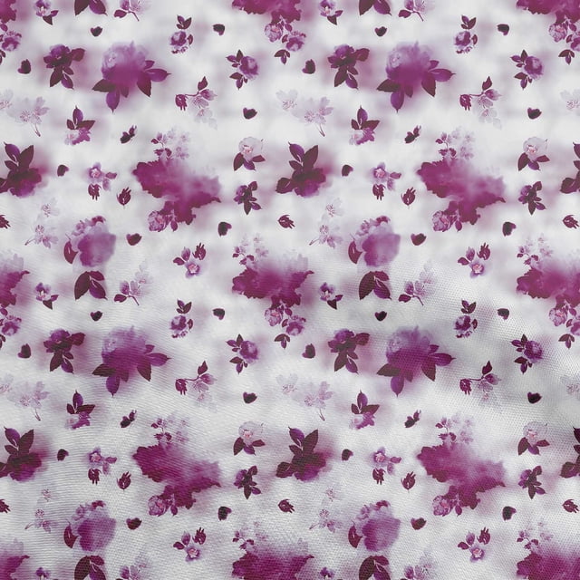 oneOone Cotton Poplin Purple Fabric Floral & Sewing Craft Projects Fabric Prints By Yard 56 Inch Wide