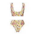 thumbnail image 5 of Daiia Colorful Leaves Women's Bikini Set Two Piece Swimsuit High Waisted Bikini Adjustable Straps Bikini Perfect for Beach, Pool, and Summer Vacation-, 5 of 9