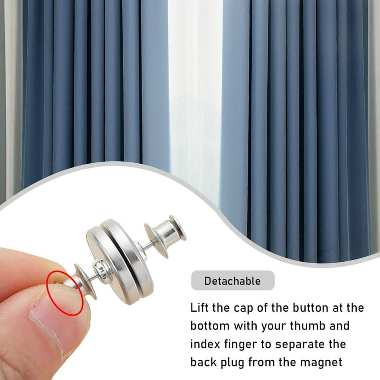 8 Pairs Curtain Magnets Closure with Tack Curtain Weights Magnets Button  Curtain Magnetic Holdback Button to Prevent Light from Leaking & Avoid  Being