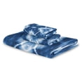 thumbnail image 7 of 3 Piece Bath Towels Set Bath Towel, Hand Towel and Face Towel for Bathroom, Gym, Hotel Blue and White Tie-dye, 7 of 7