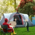 thumbnail image 2 of Outsunny 5-6 Person Outdoor Camping Tent, Family Tent w/ Light Hook, Grey, 2 of 10