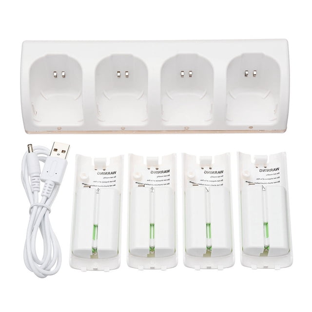 WRITWAA 1 Set White Plastic Charging Adapter Kit for Rechargeable Batteries with USB Interface