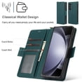 thumbnail image 6 of Wallet Case for Samsung Galaxy Z Fold 5 with [RFID Blocking] Card Holder Kickstand with Lanyard,Magnetic Clasp PU Flip Leather Shockproof Full-body Phone Case for Samsung Galaxy Z Fold 5,Green, 6 of 9